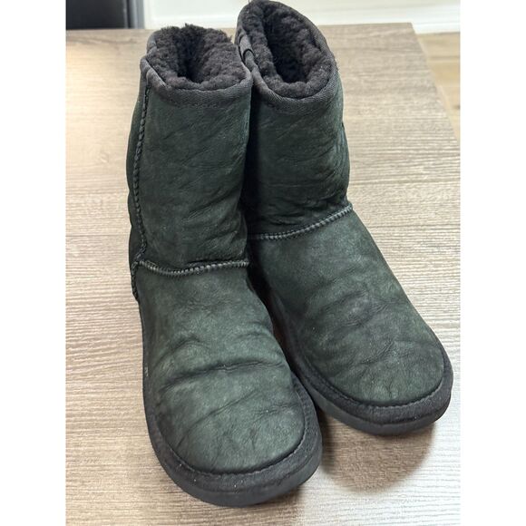 UGG BOOTS SUEDE/WOOL BLACK SIZE 7 - Picture 2 of 6